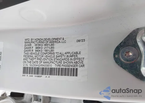 2024 Acura Integra from USA, damaged, VIN 19UDE4H2XRA009510